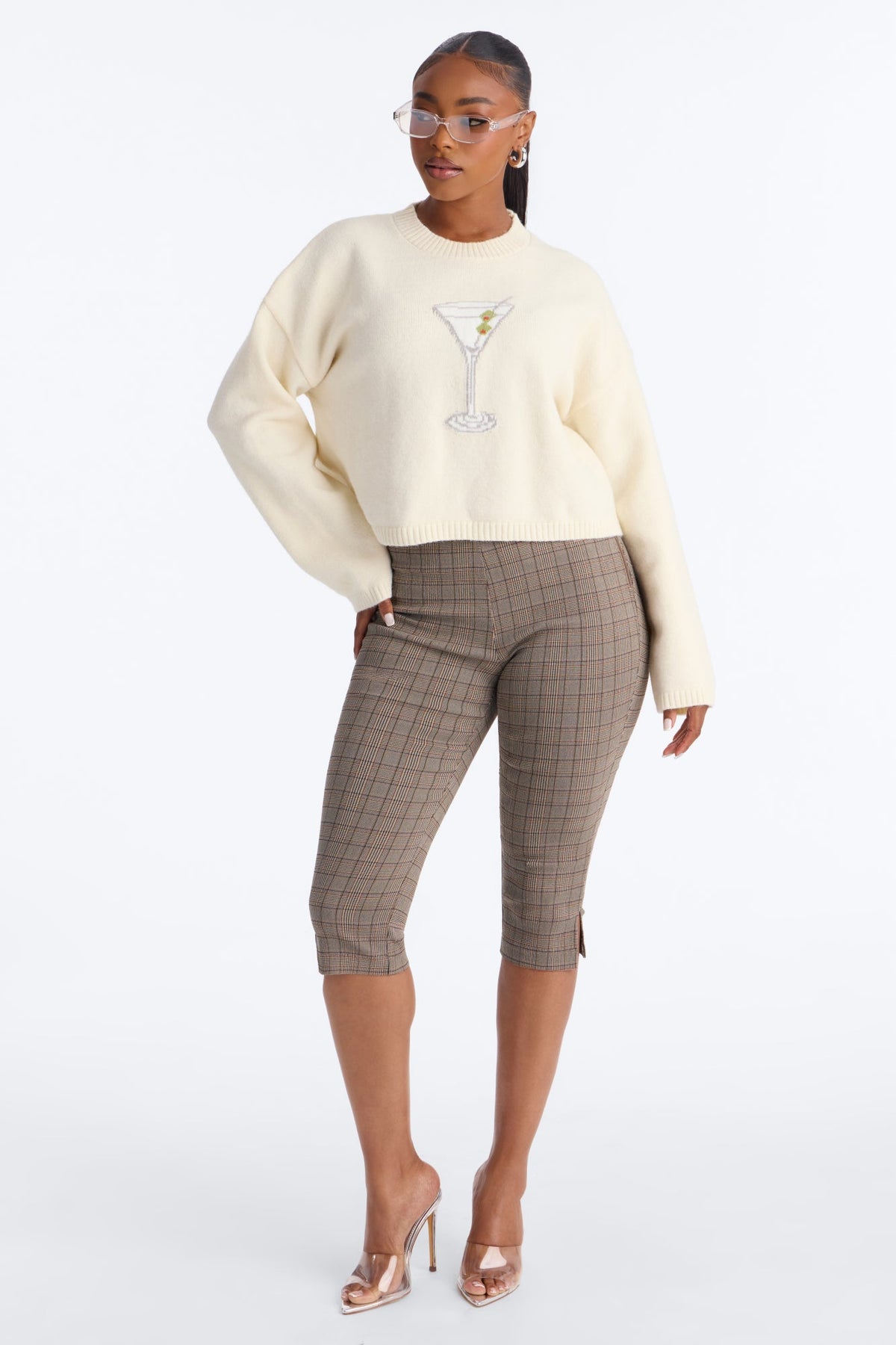 Martini Obsession Pullover Sweater - Cream