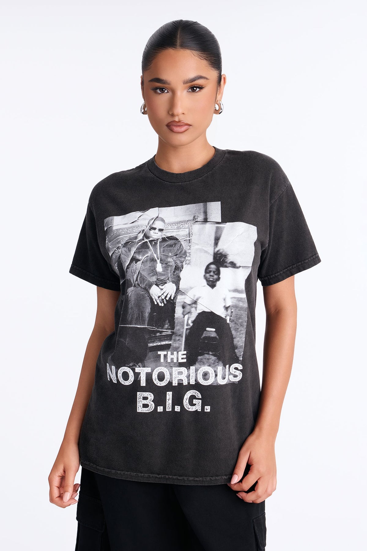 Biggie Smalls Fractured Washed Tee - Black