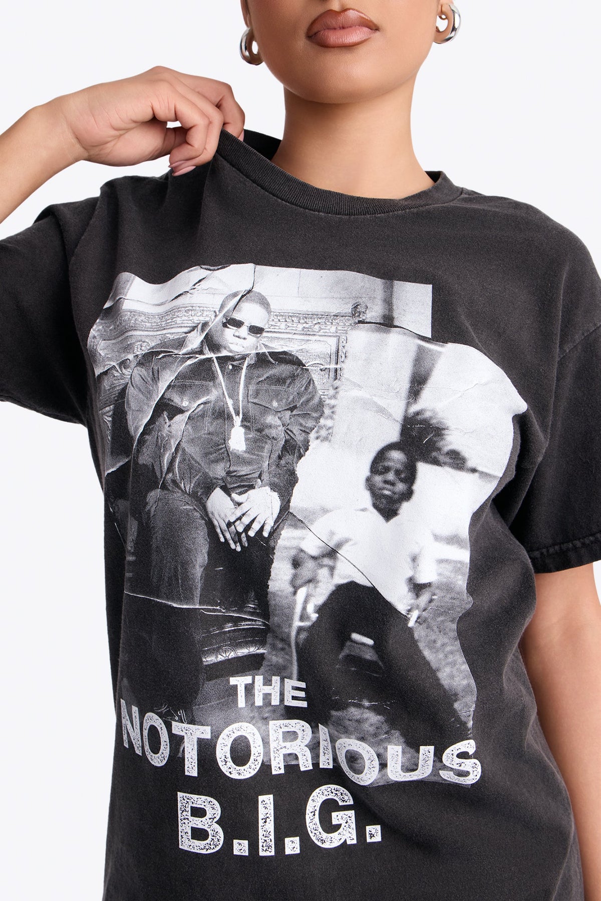 Biggie Smalls Fractured Washed Tee - Black