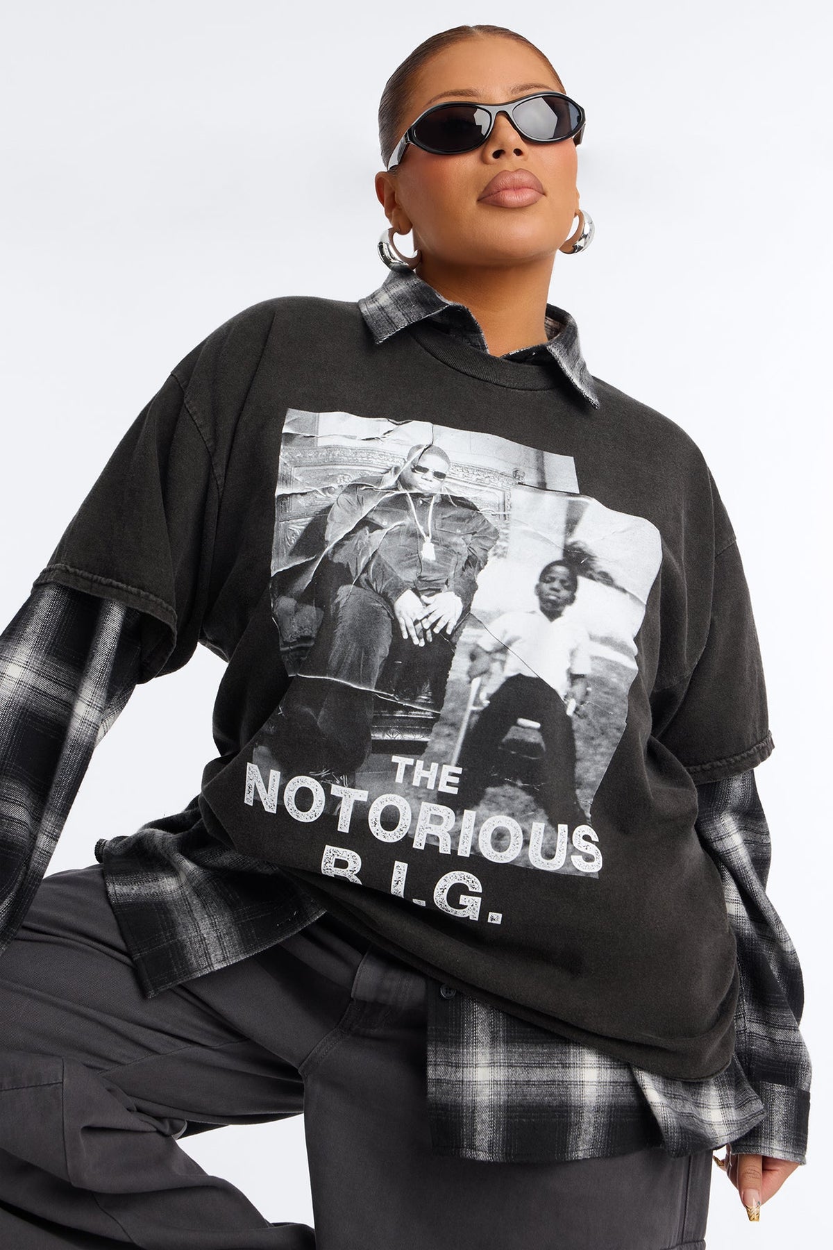 Biggie Smalls Fractured Washed Tee - Black