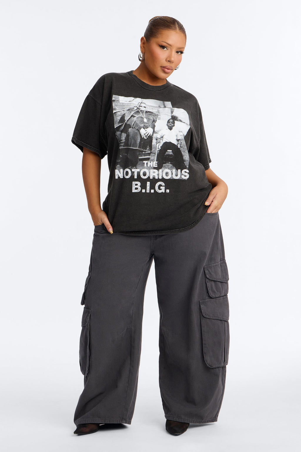 Biggie Smalls Fractured Washed Tee - Black