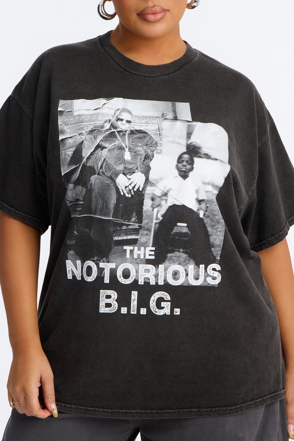 Biggie Smalls Fractured Washed Tee - Black