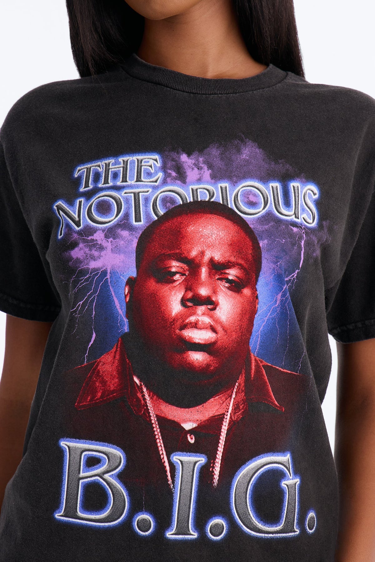 Biggie Smalls Classic Icon Washed Tee - Black