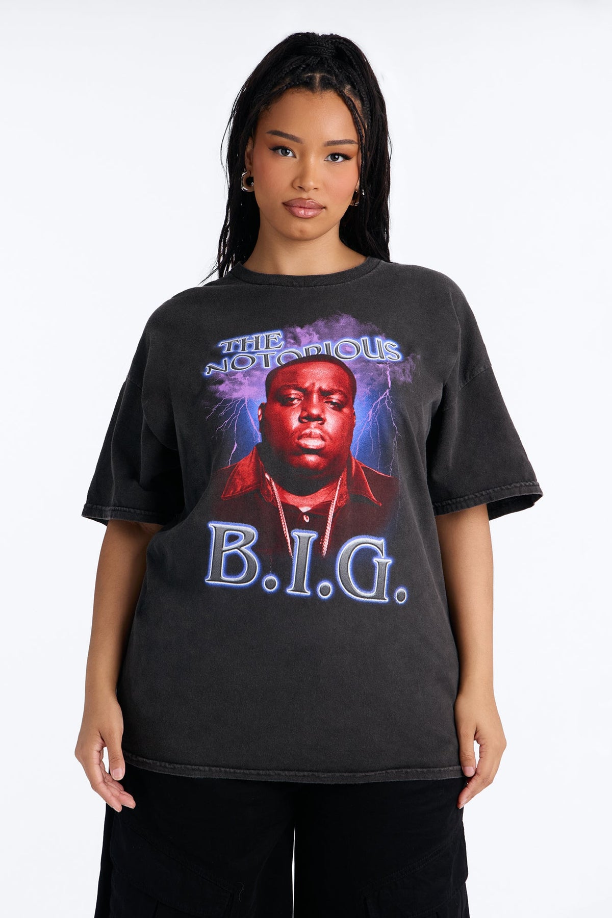 Biggie Smalls Classic Icon Washed Tee - Black