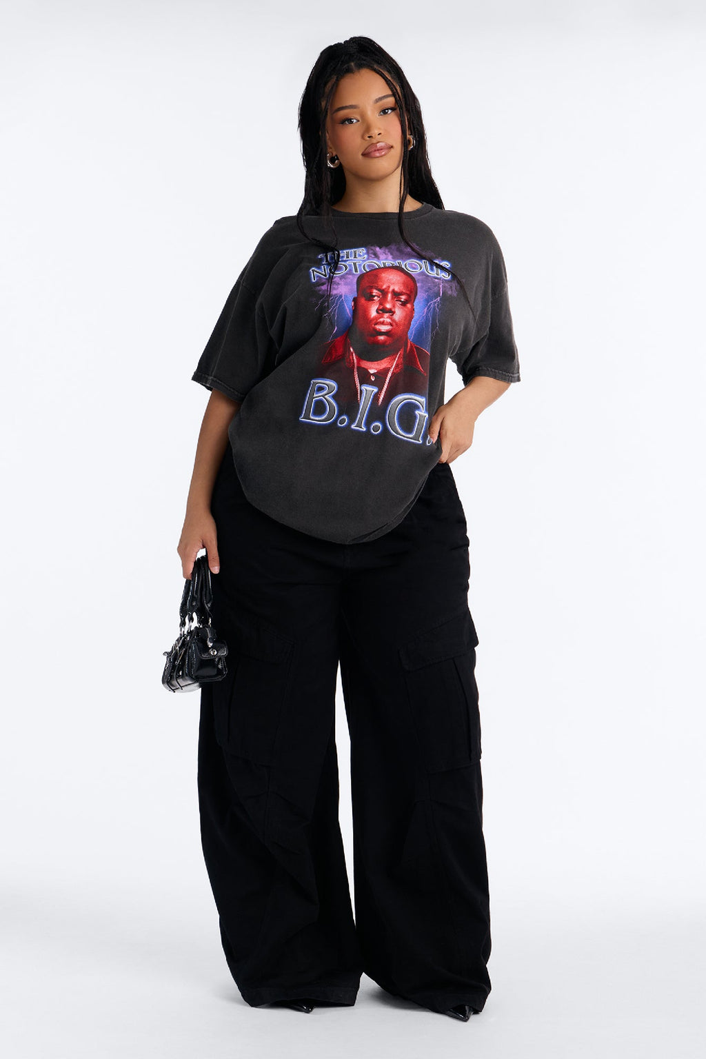 Biggie Smalls Classic Icon Washed Tee - Black