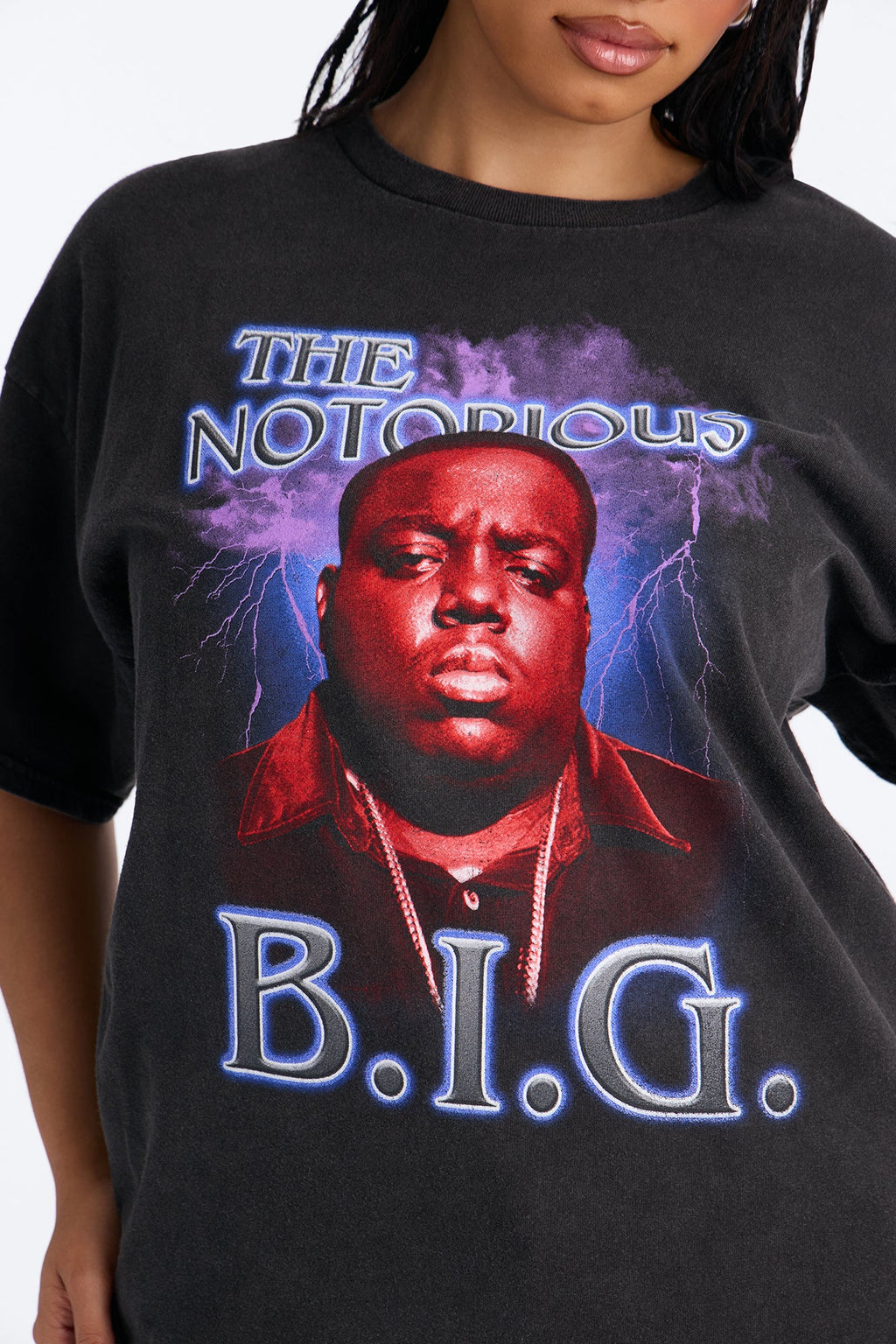 Biggie Smalls Classic Icon Washed Tee - Black