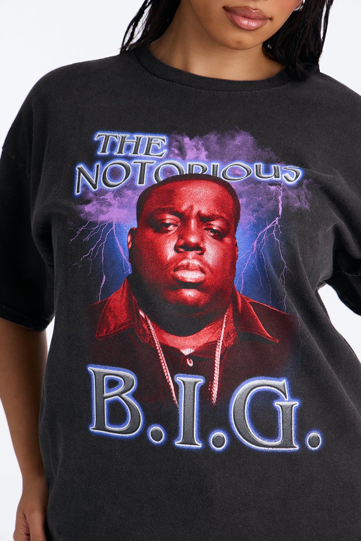 Biggie Smalls Classic Icon Washed Tee - Black