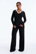 Mira Ribbed Pant Set - Black