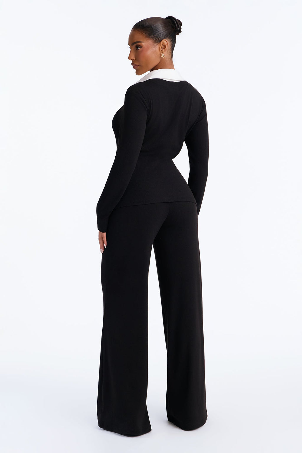 Mira Ribbed Pant Set - Black