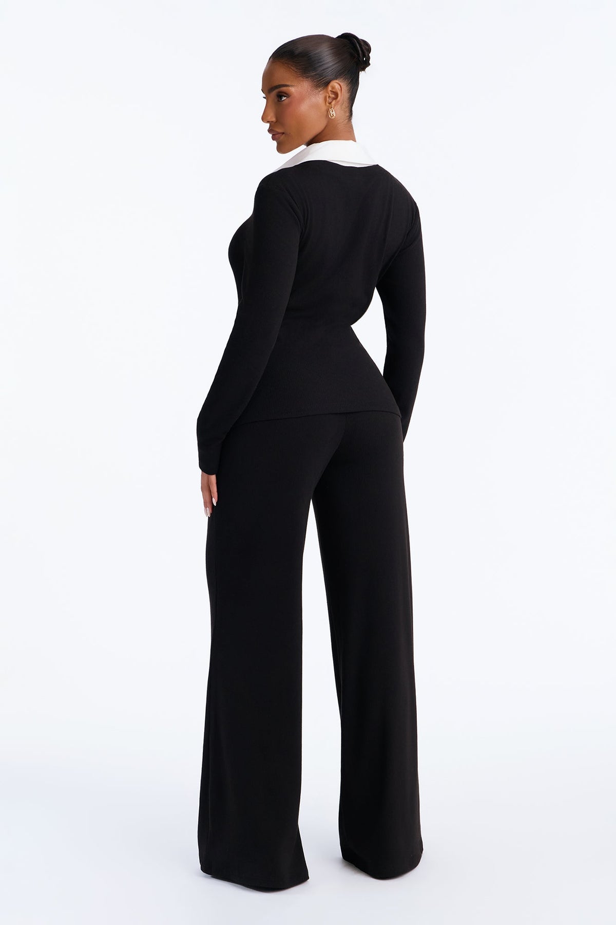 Mira Ribbed Pant Set - Black