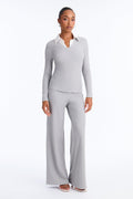 Mira Ribbed Pant Set - Heather