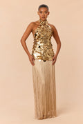New Favorite Sequin Maxi Dress - Gold
