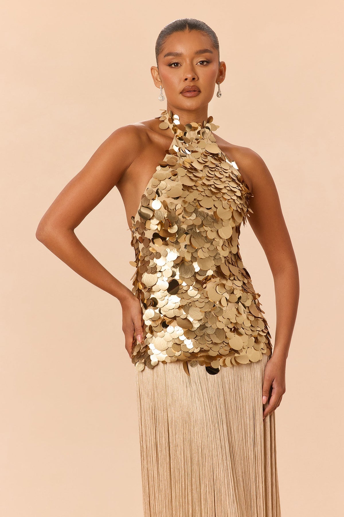 New Favorite Sequin Maxi Dress - Gold