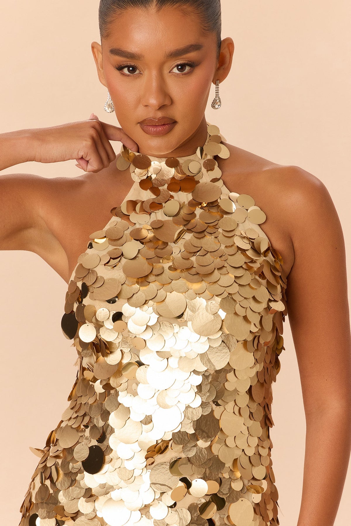 New Favorite Sequin Maxi Dress - Gold