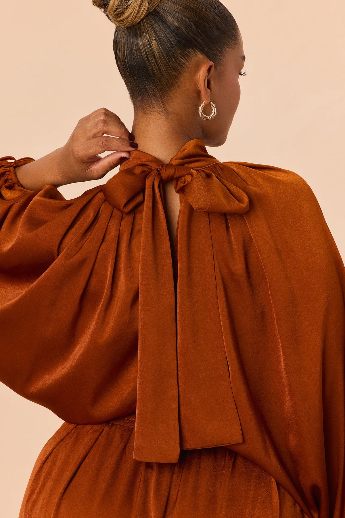 Kaya Satin Pant Set - Rust