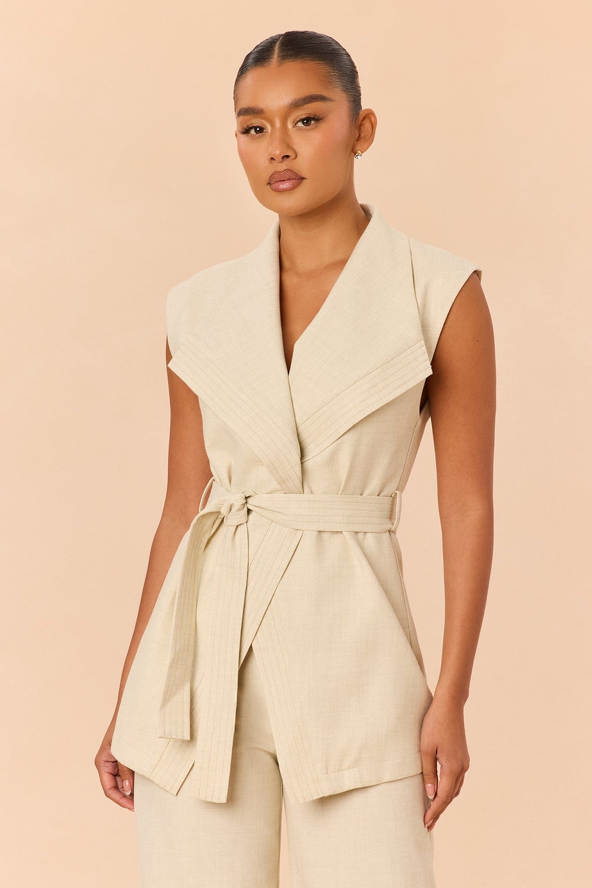 Stay Golden Linen Pant Set - Natural