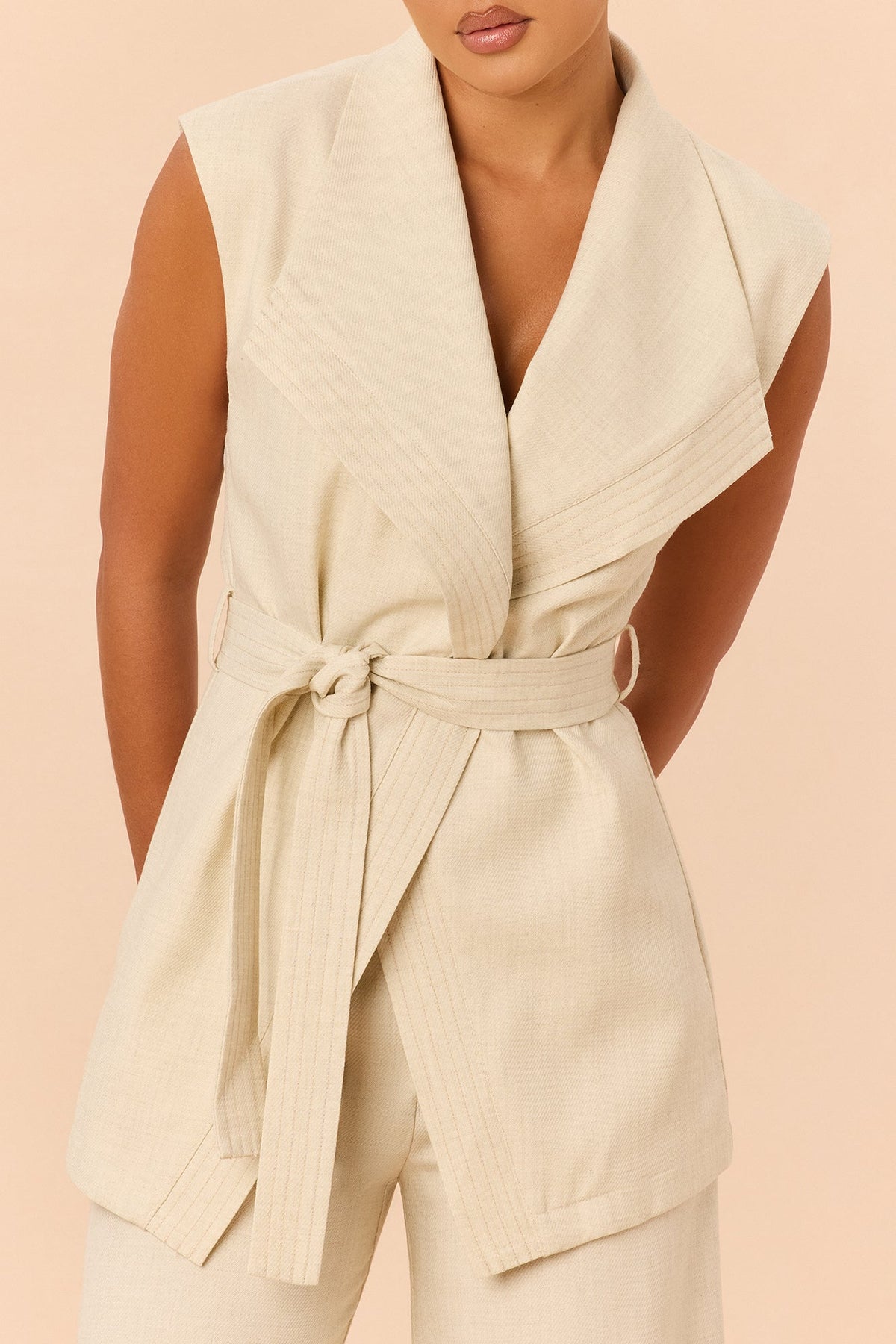 Stay Golden Linen Pant Set - Natural
