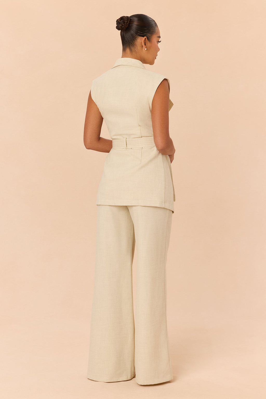 Stay Golden Linen Pant Set - Natural