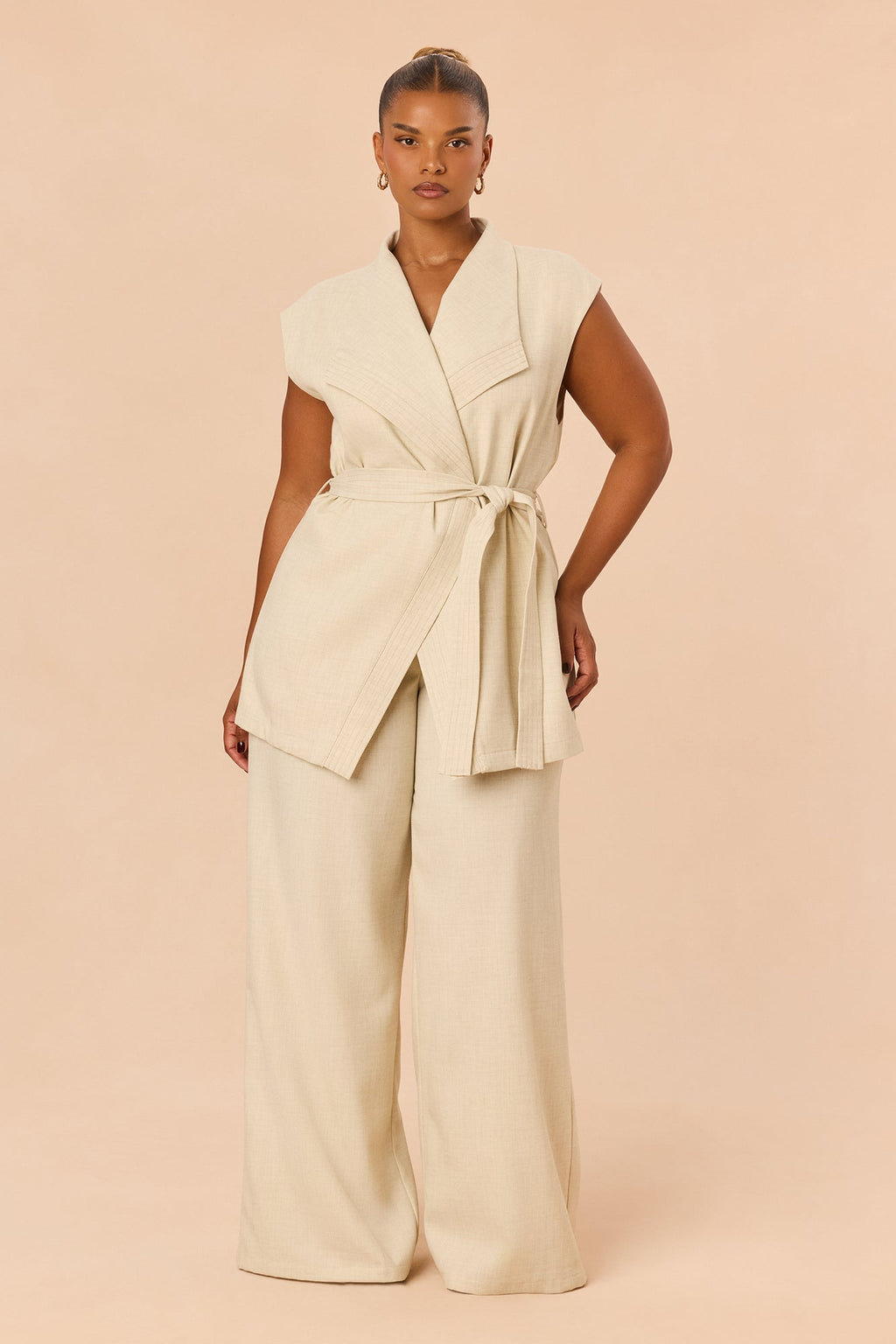 Stay Golden Linen Pant Set - Natural
