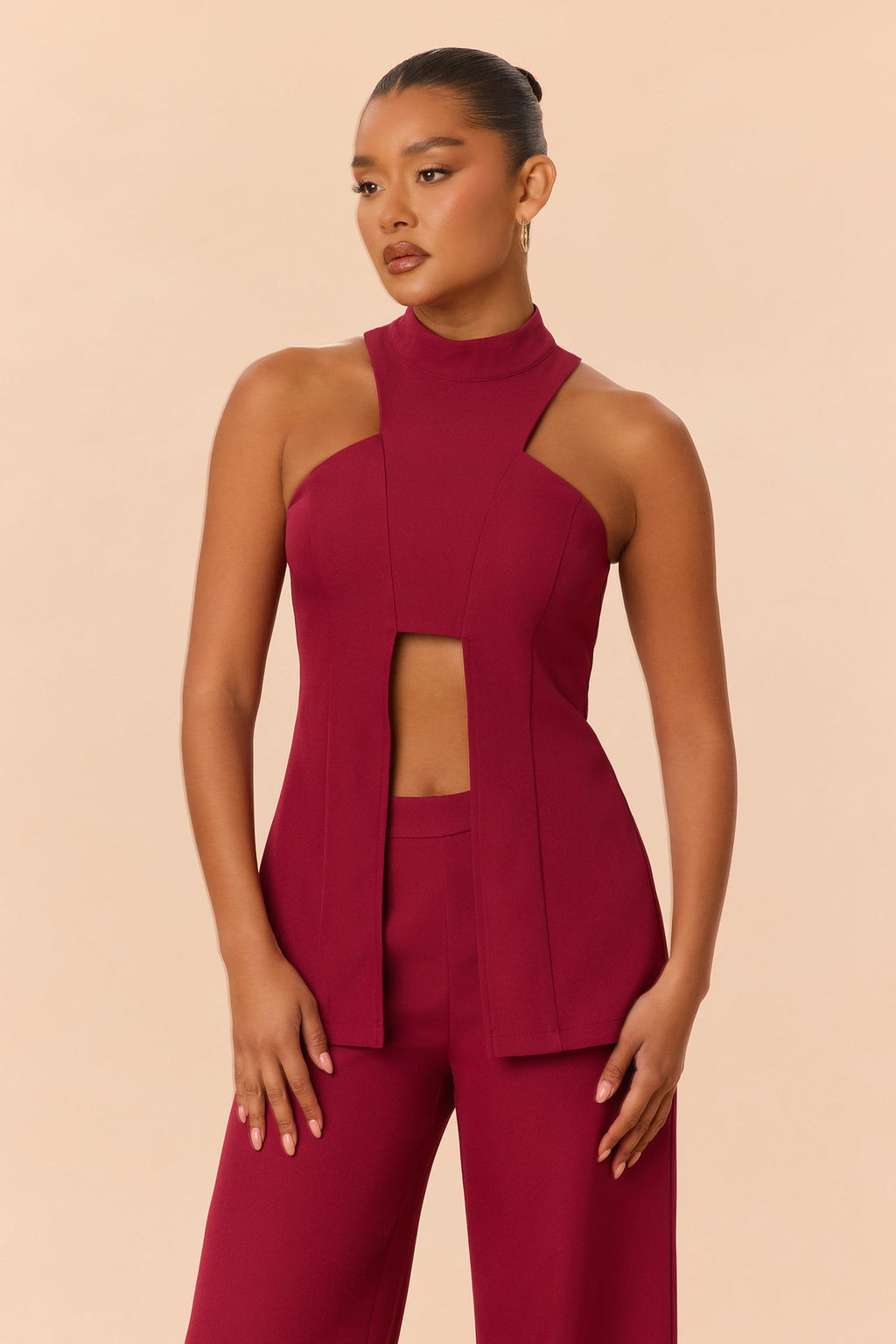 Weekend Worthy Pant Set - Burgundy