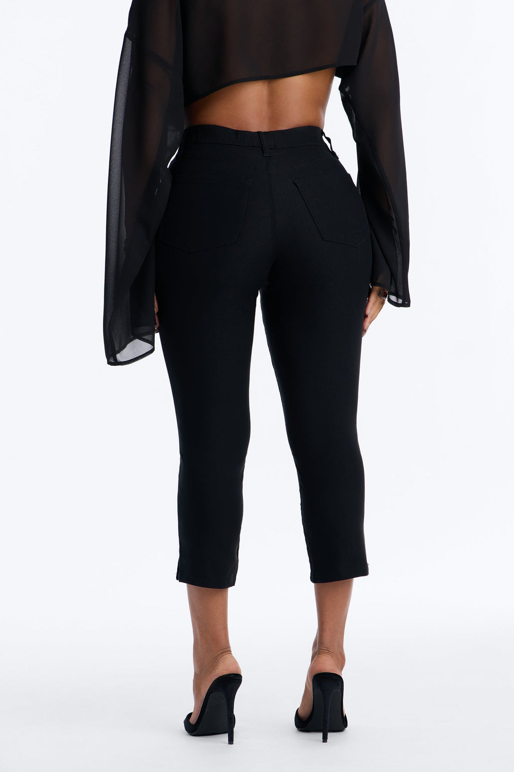 Paloma High Rise Super Stretch Skinny Capri Jeans - Black