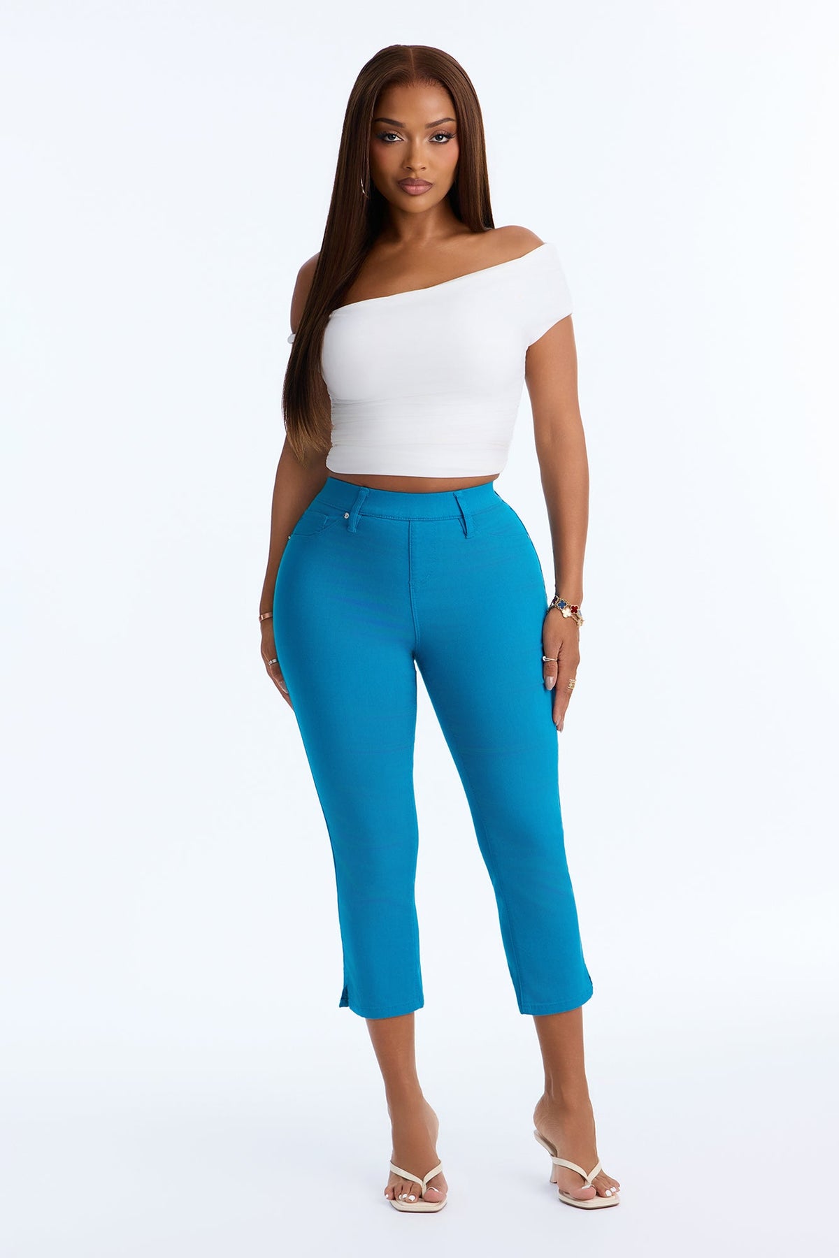 Paloma High Rise Super Stretch Skinny Capri Jeans - Blue