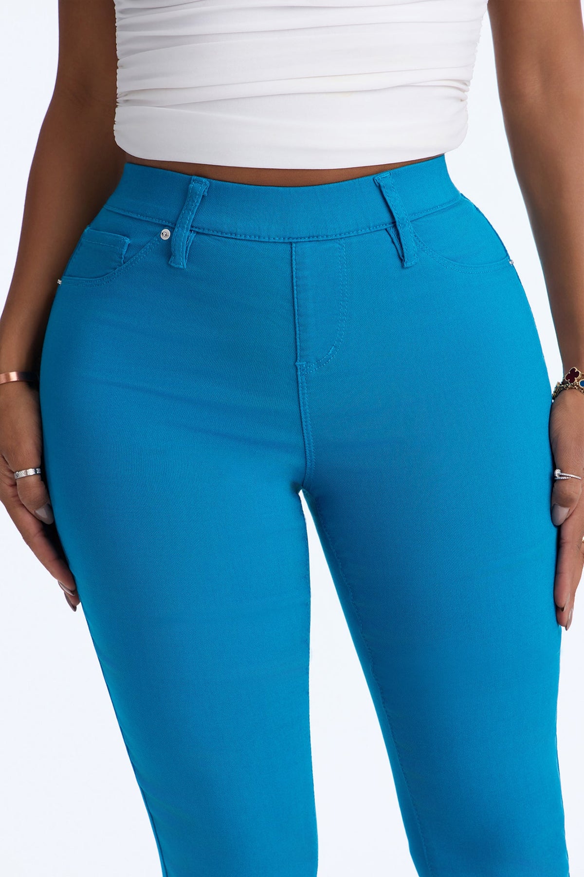 Paloma High Rise Super Stretch Skinny Capri Jeans - Blue