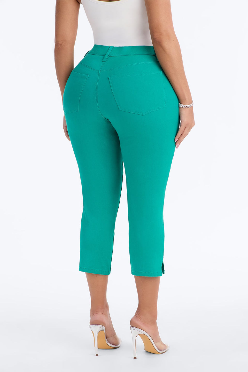Paloma High Rise Super Stretch Skinny Capri Jeans - Green