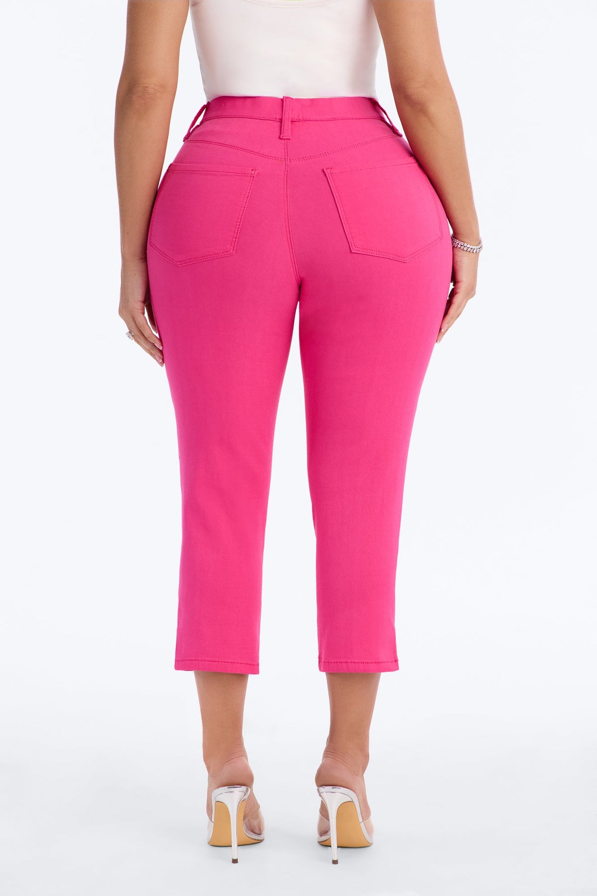 Paloma High Rise Super Stretch Skinny Capri Jeans - Hot Pink