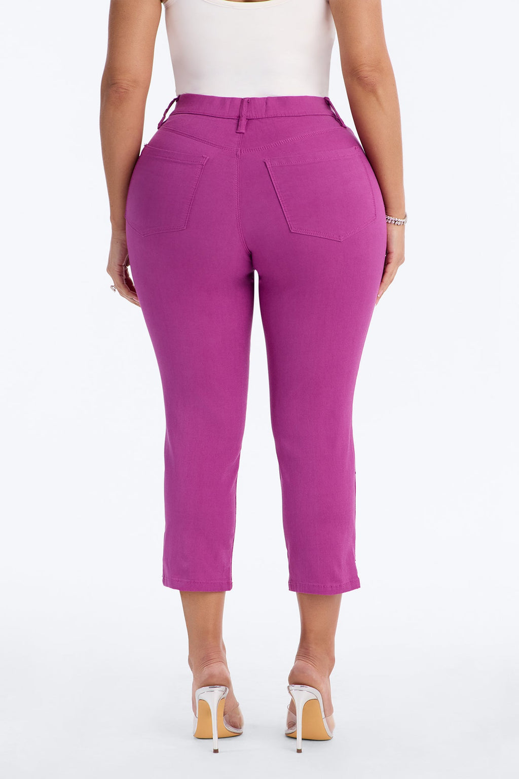 Paloma High Rise Super Stretch Skinny Capri Jeans - Purple