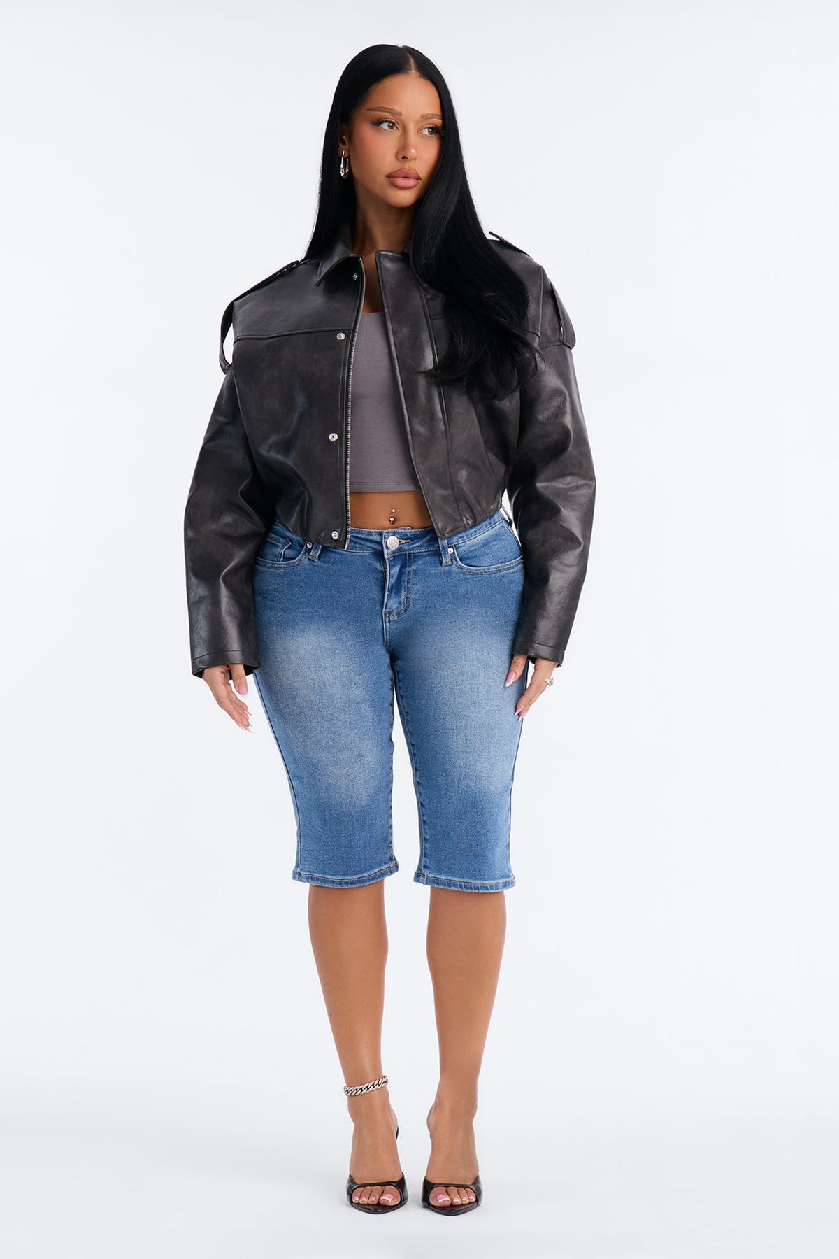Caught The Vibe Mid Rise Stretch Pedal Pusher Skinny Jeans - Medium Wash