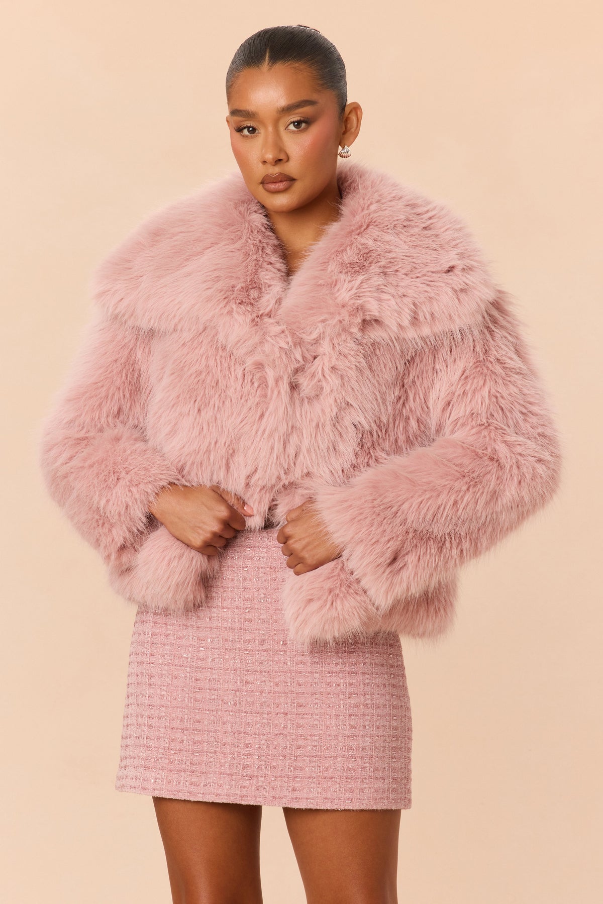 In The Alps Faux Fur Jacket - Soft Pink