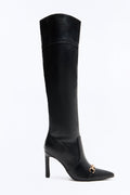 Do It All Thigh High Heeled Boots - Black