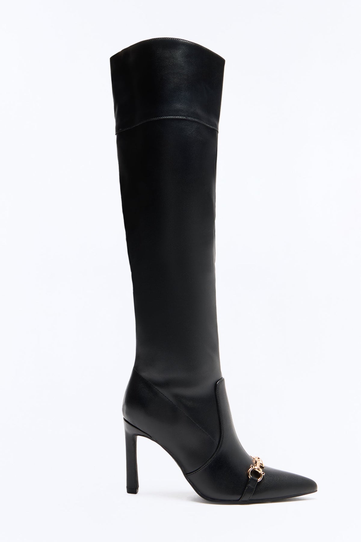 Do It All Thigh High Heeled Boots - Black