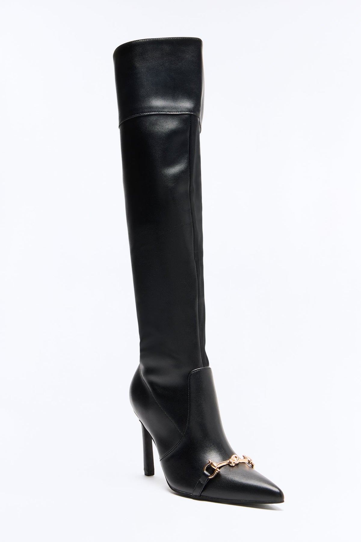 Do It All Thigh High Heeled Boots - Black
