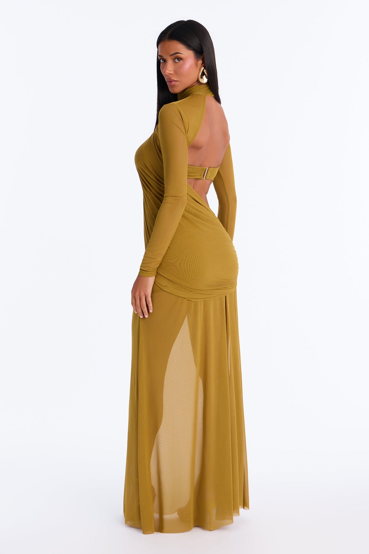 Your Next Obsession Mesh Maxi Dress - Olive