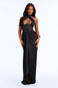 The Party Starter Corset Maxi Dress - Black
