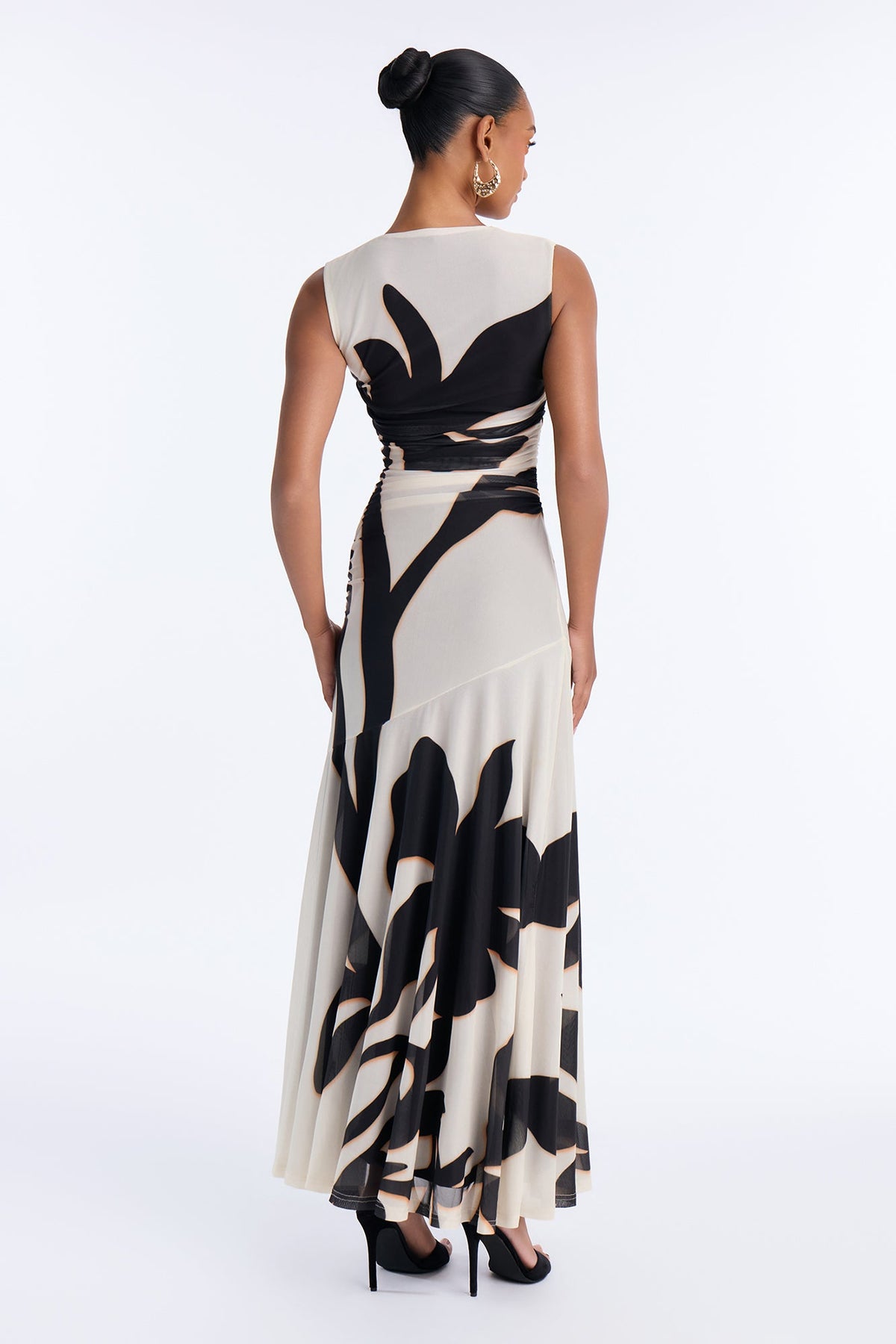 Aviana Mesh Maxi Dress - White/combo