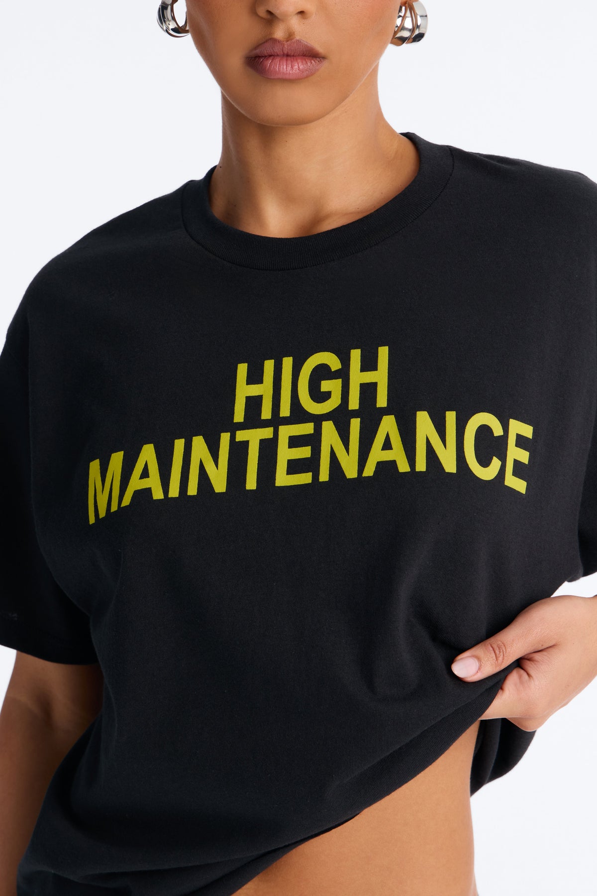 High Maintenance Washed Oversized Tee - Black