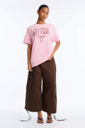 Literally Just A Girl Washed Tee - Rose