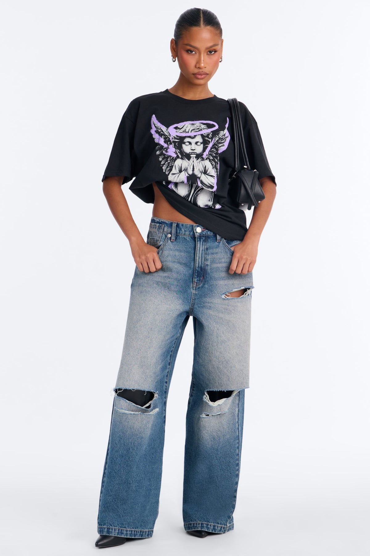 Blessing You Cherub Tee - Black