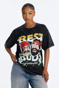 Cheech And Chong Best Buds Washed Tee - Black