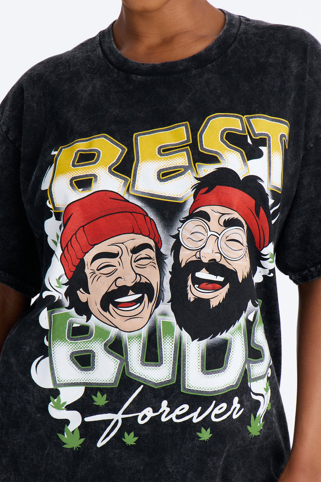 Cheech And Chong Best Buds Washed Tee - Black