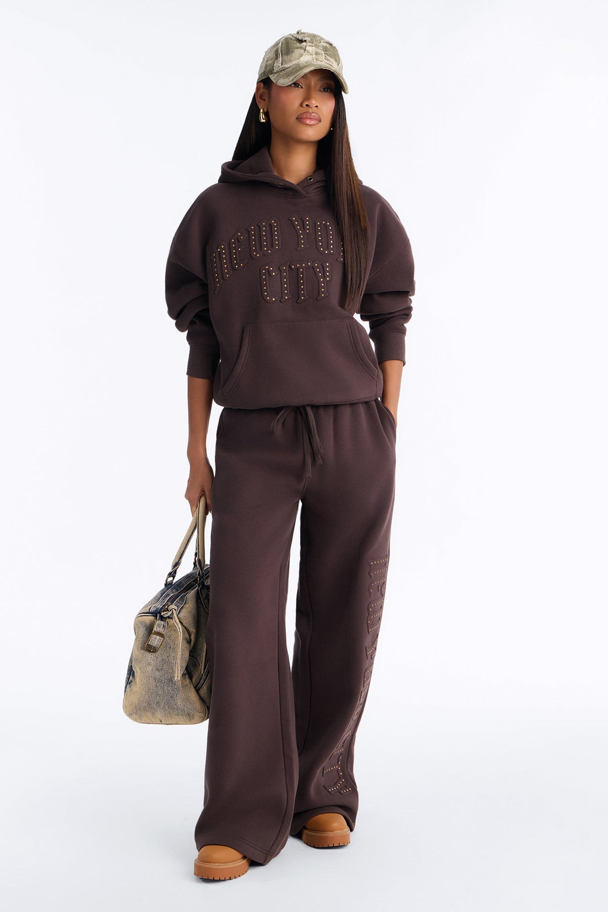 New York City Fleece Hoodie - Brown