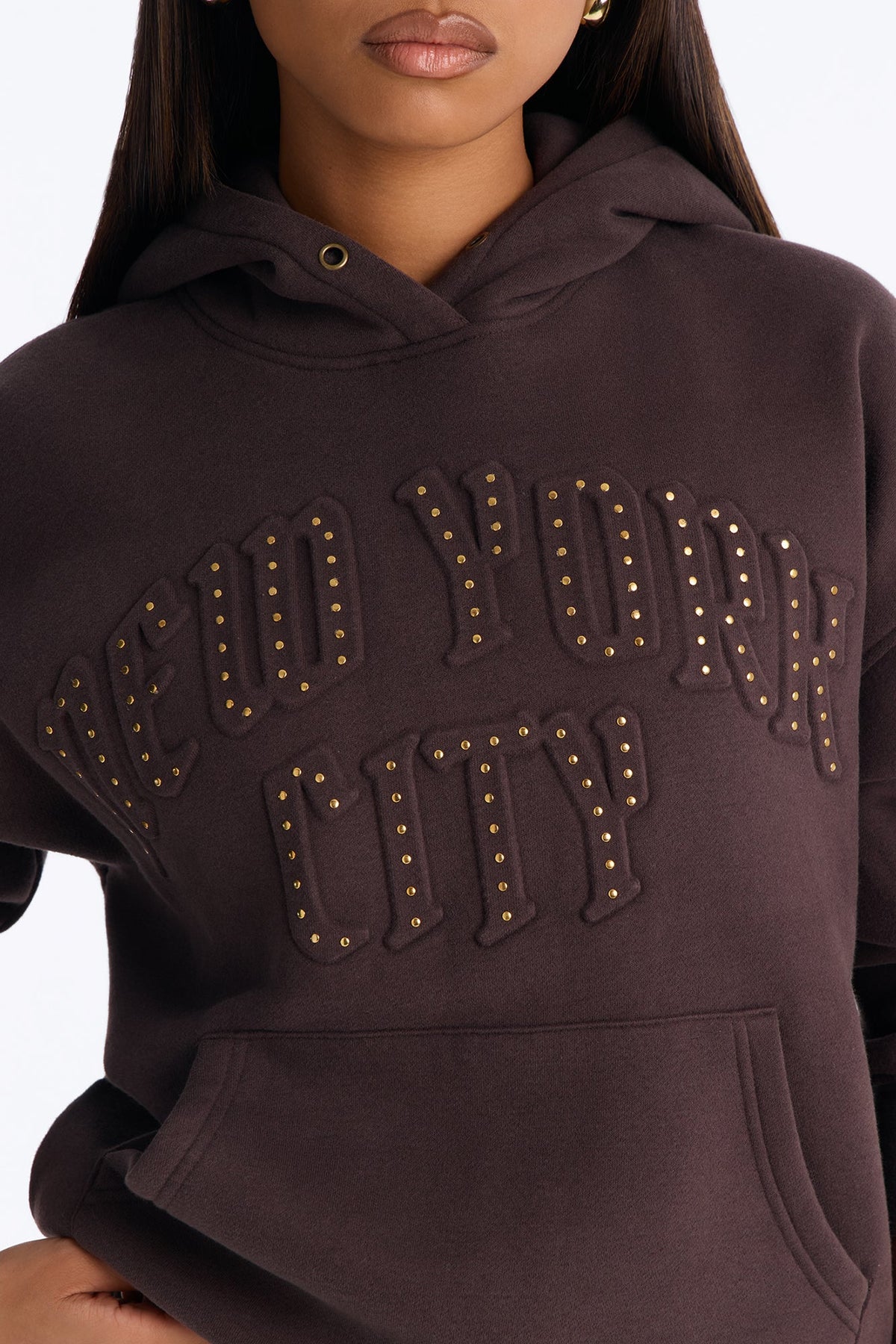 New York City Fleece Hoodie - Brown