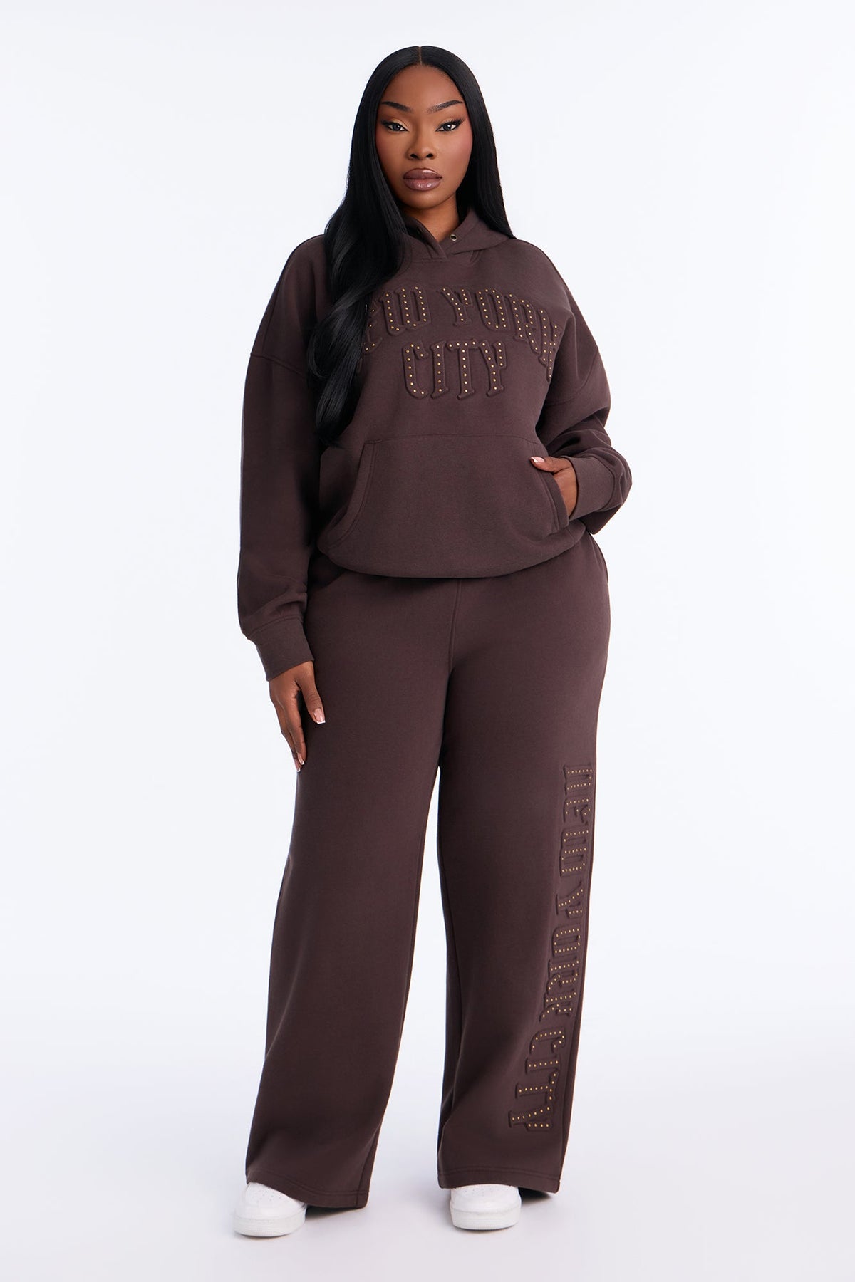New York City Fleece Hoodie - Brown