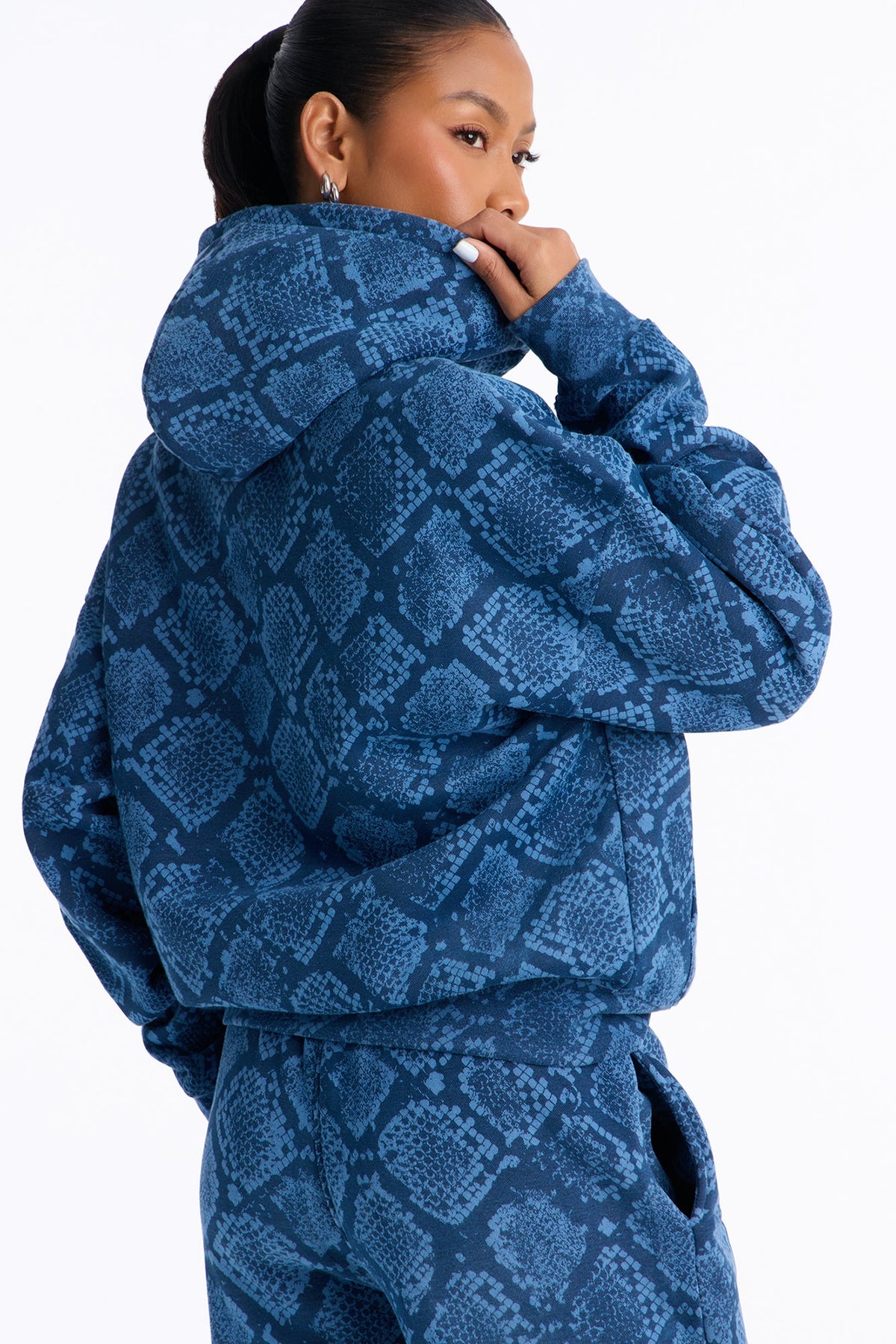 Saint And Snakeskin Hoodie - Blue