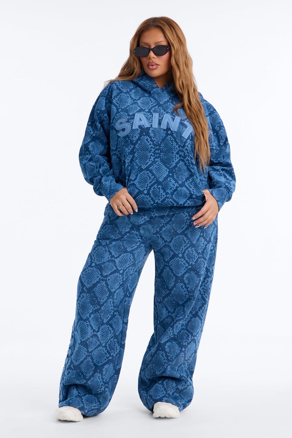 Saint And Snakeskin Hoodie - Blue