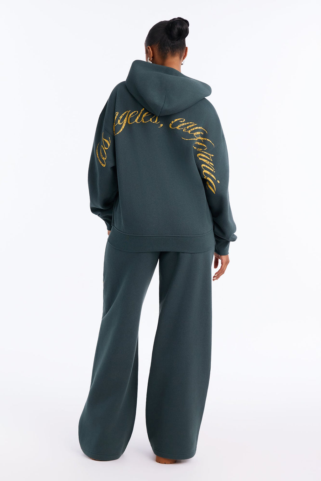 LA Star Washed Oversized Fleece Hoodie - Hunter