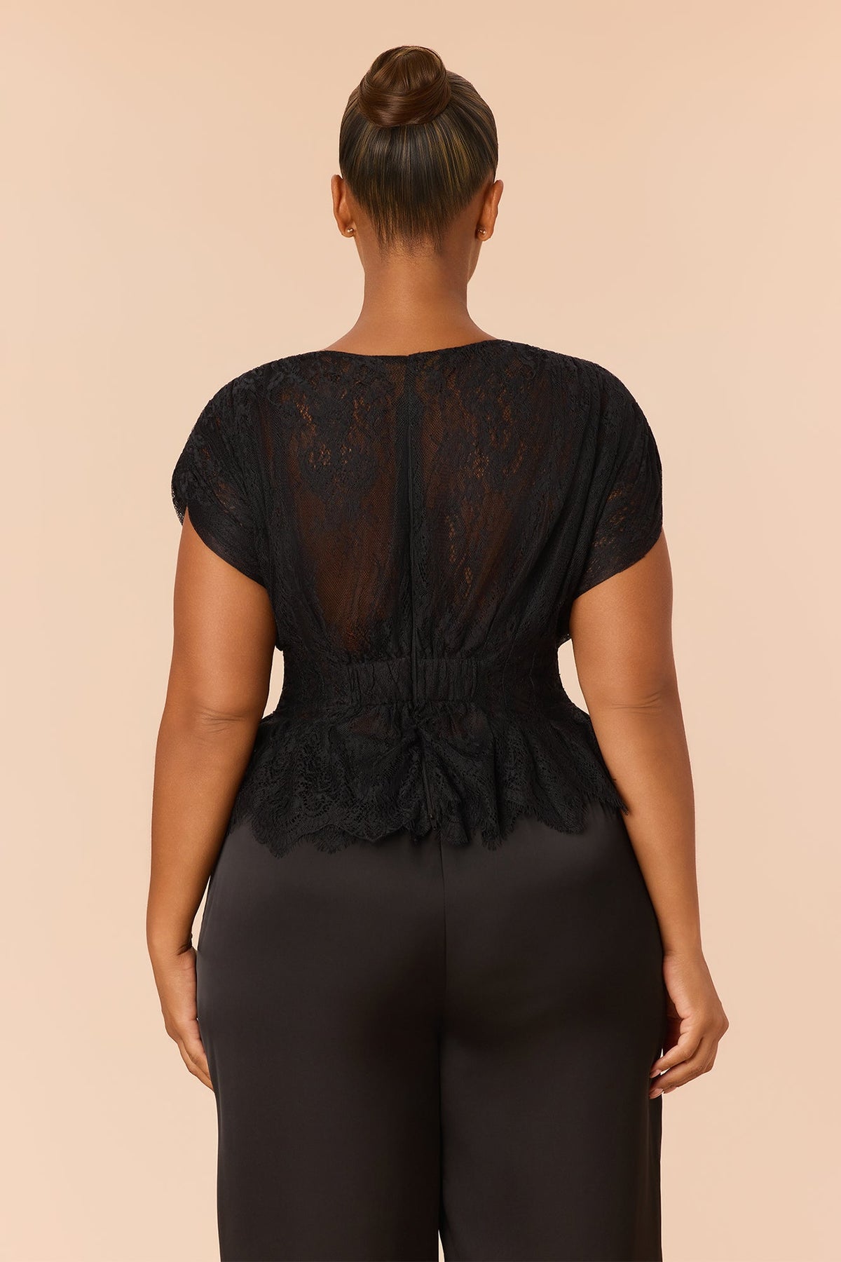 Be Mine Lace Pant Set - Black